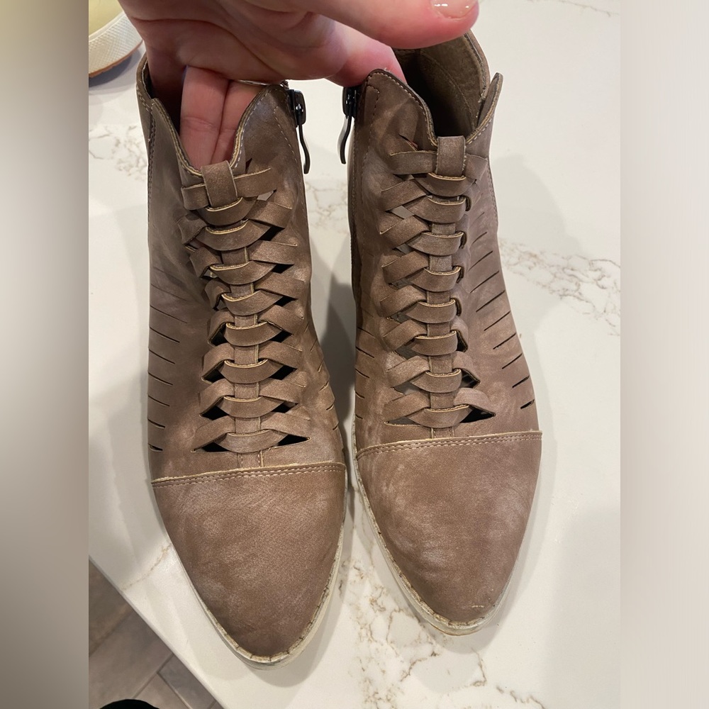 Miim taupe cutout boots